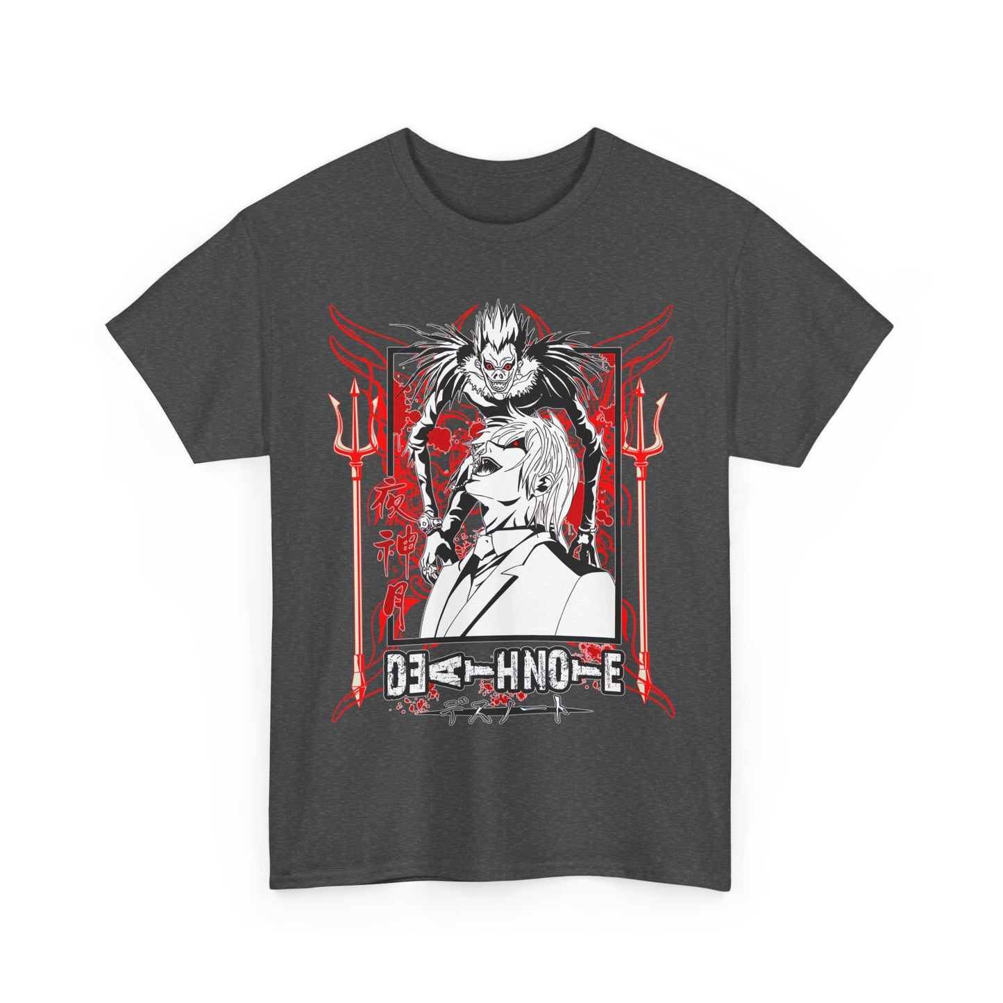 Death Note Anime T-Shirt – 100% Cotton Tee Featuring Light, L, and Ryuk