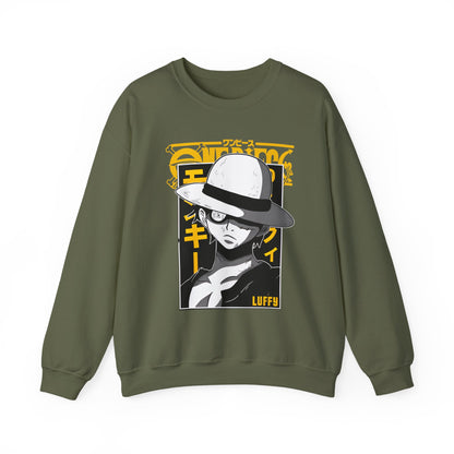 Luffy One Piece Sweatshirt – 100% Cotton Anime Pullover for Straw Hat Fans