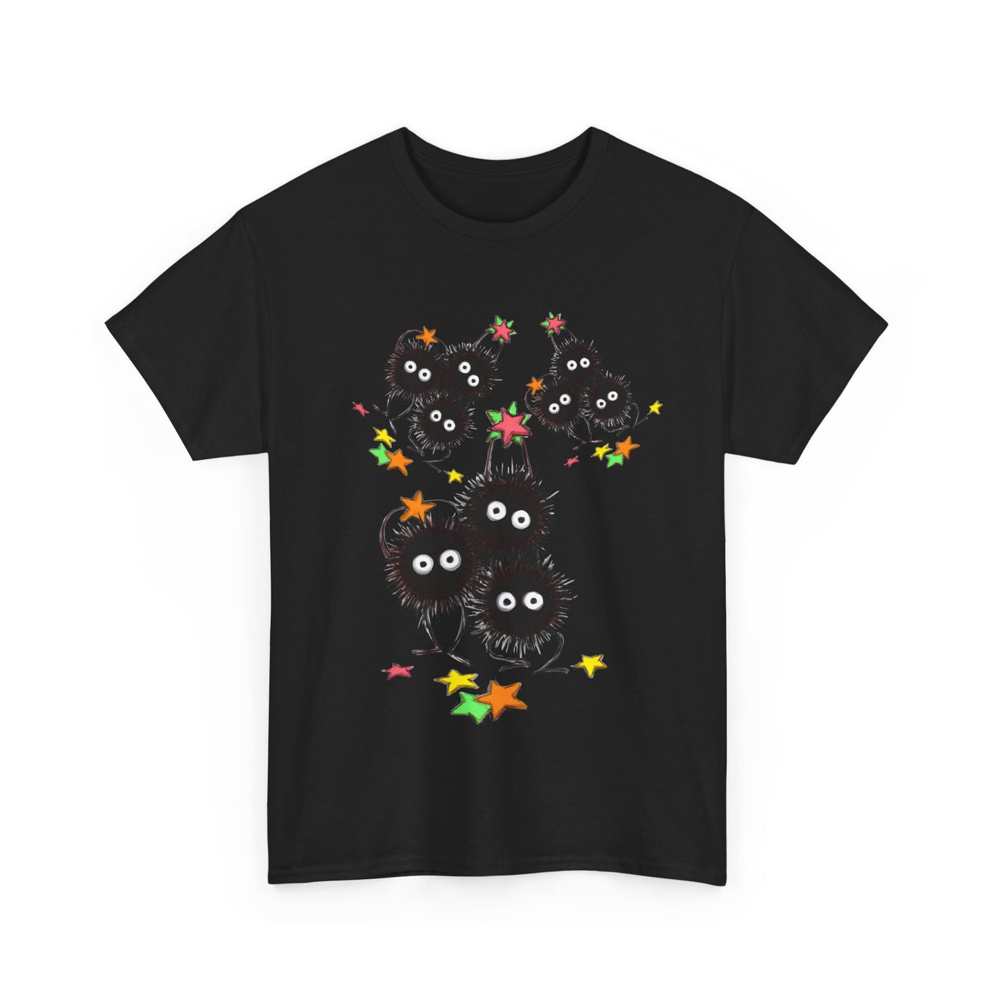 Soot Sprites Fantasy T-Shirt – 100% Cotton Studio Ghibli-Inspired Anime Tee for Fans