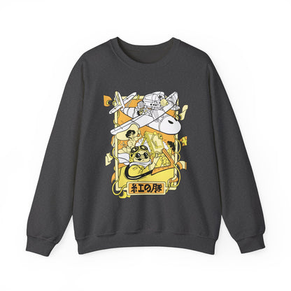 Porco Rosso Sweatshirt – 100% Cotton Studio Ghibli Vintage Anime Pullover