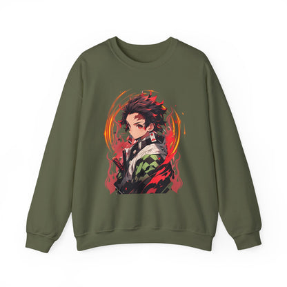 Tanjiro Kamado Demon Slayer Sweatshirt – 100% Cotton Anime Pullover for Kimetsu no Yaiba Fans
