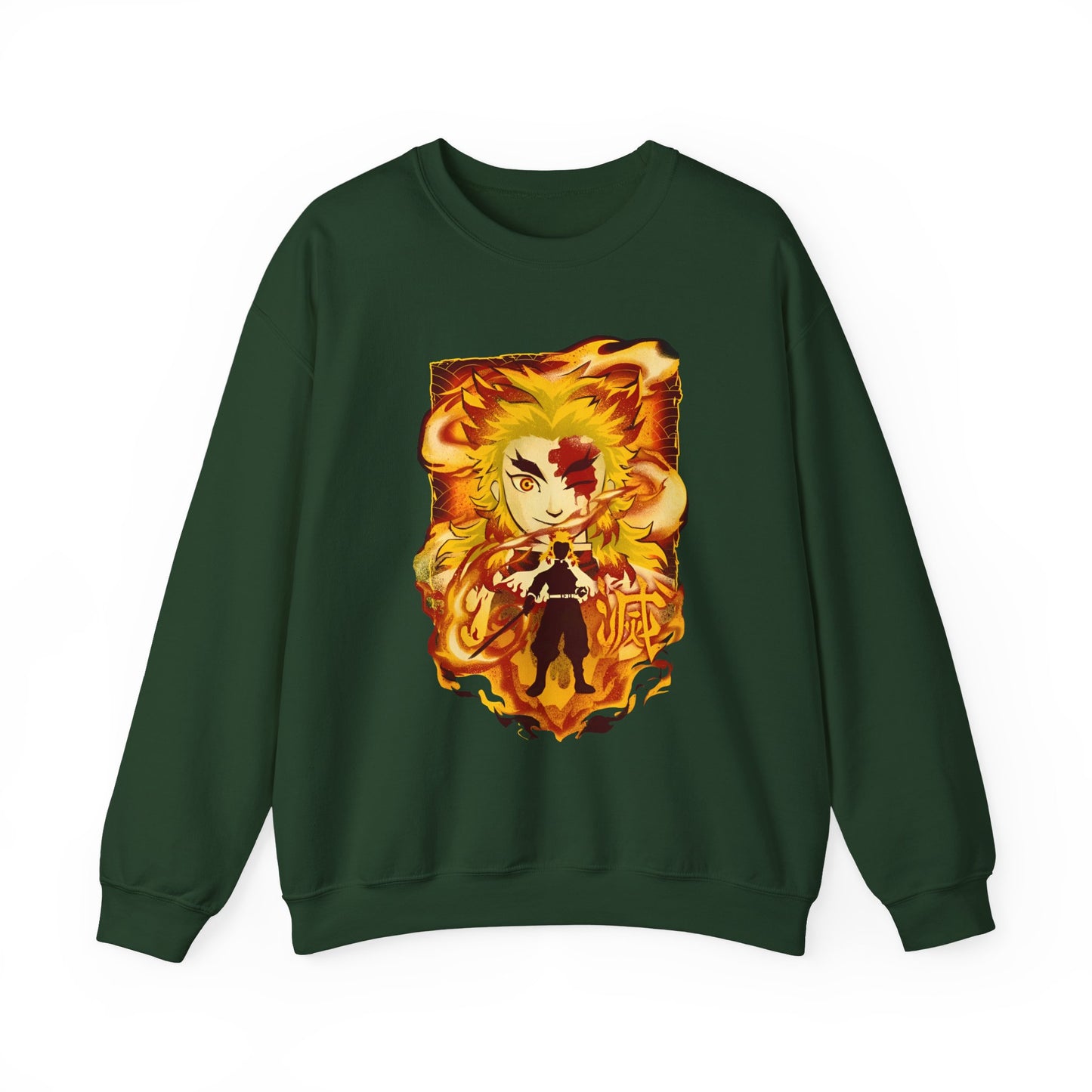 Kyojuro Rengoku Demon Slayer Sweatshirt – 100% Cotton Anime Pullover for Flame Hashira Fans