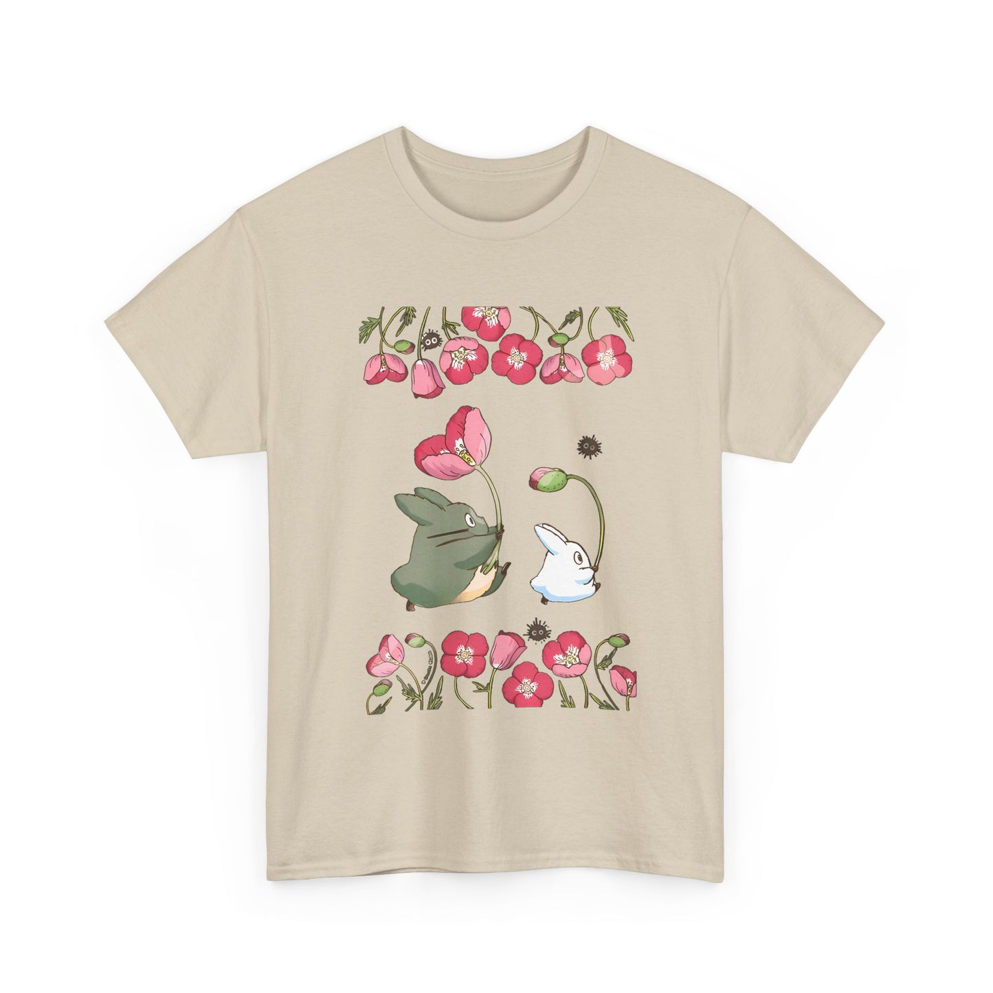 Totoro Cute Flowers T-Shirt – 100% Cotton Studio Ghibli Anime Shirt