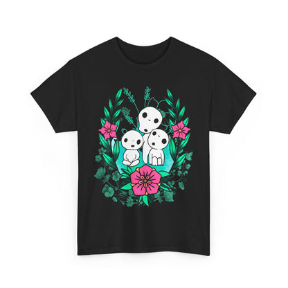 Kodama Flowers Art T-Shirt | 100% Cotton Studio Ghibli Anime Tee