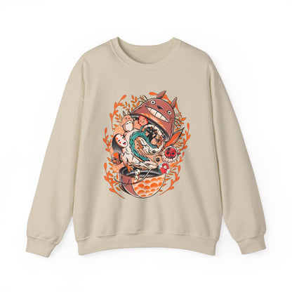 Totoro Matryoshka Ghibli Sweatshirt – Cozy 100% Cotton Anime Pullover for Studio Ghibli Fans
