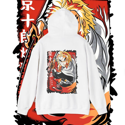 Rengoku Flame Hashira Back Print Hoodie | Demon Slayer | 100% Cotton
