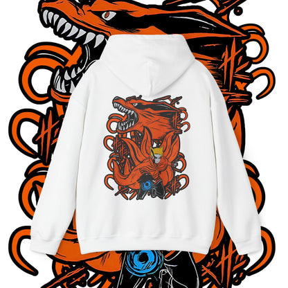 Naruto Uzumaki Kurama Back Print Hoodie 100% Cotton Anime Apparel