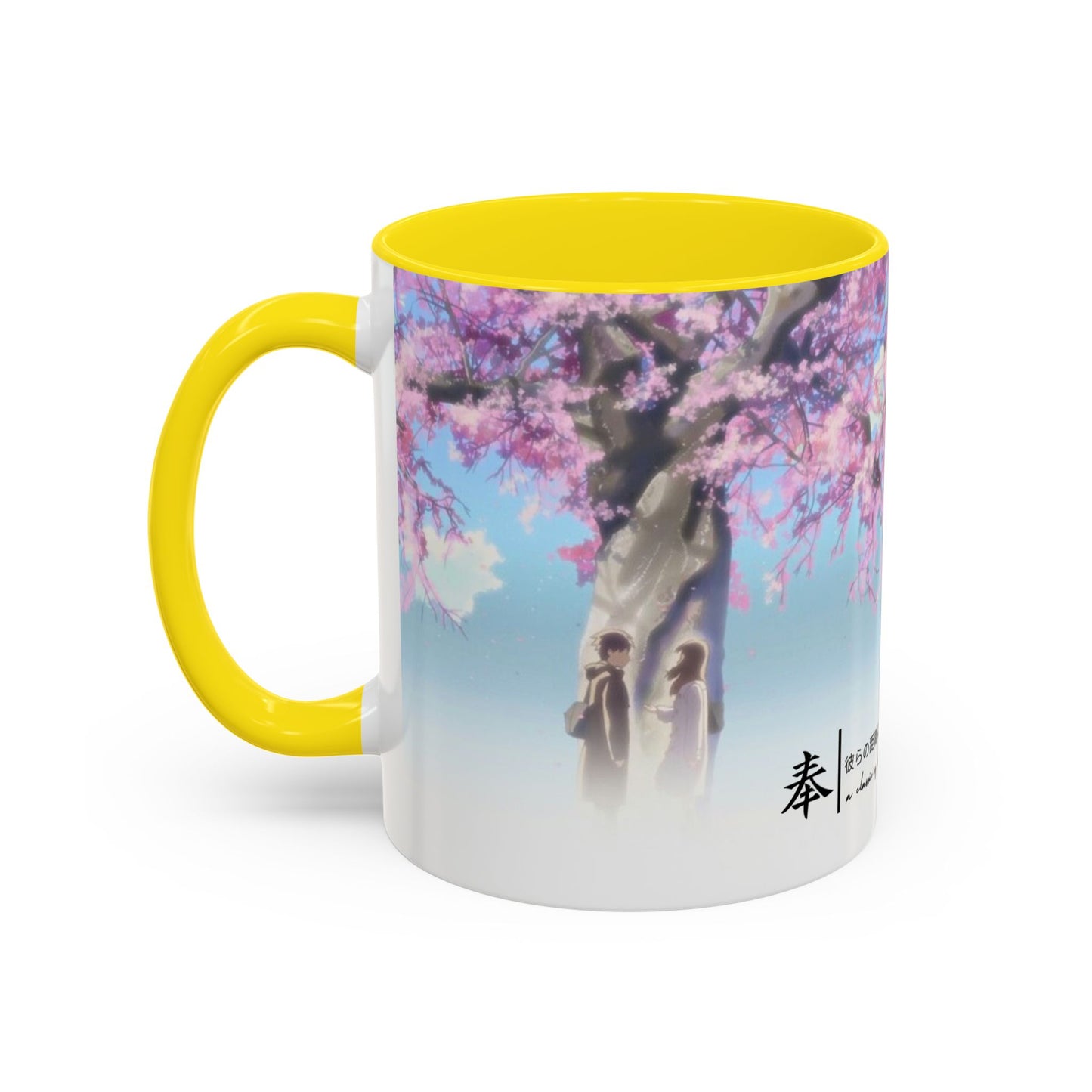 5 Centimeters Per Second Accent Mug – Makoto Shinkai Color Handle Cup 11oz & 15oz – Sakura Anime Love Gift