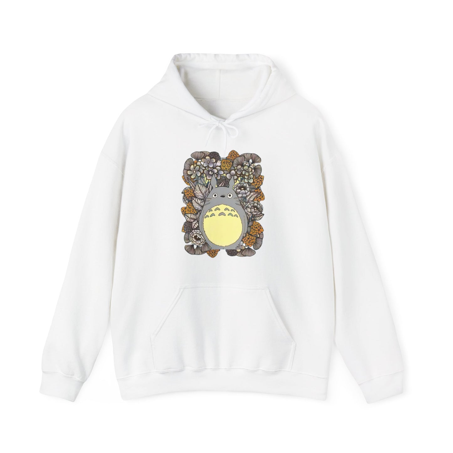Totoro Plants Hoodie – 100% Cotton Studio Ghibli Hoodie with Totoro and Nature Design