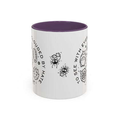 Universe Ghibli Accent Mug – Color Handle Anime Coffee Cup – 11oz & 15oz Studio Ghibli Ceramic Mug Gift