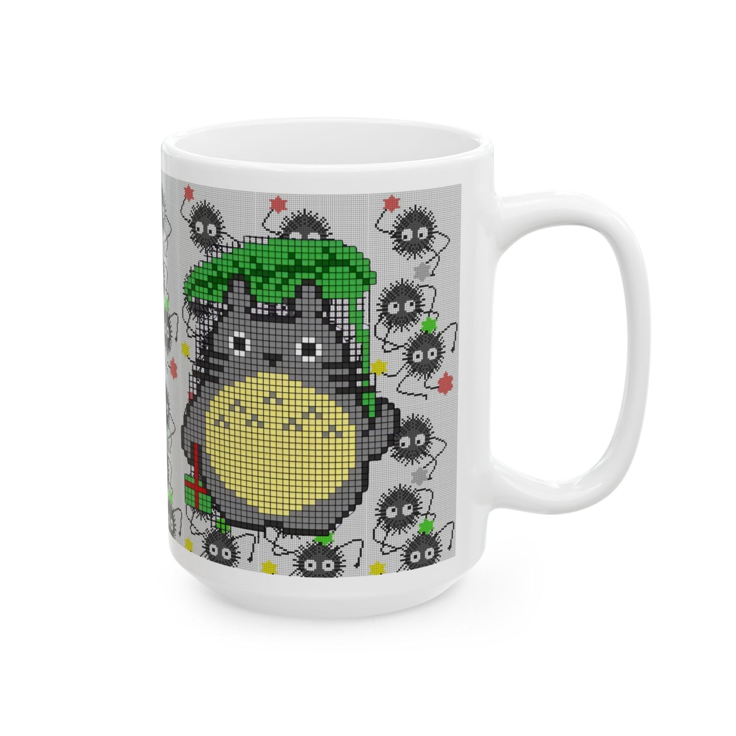 Totoro & Soot Sprites Mug – Studio Ghibli Ceramic Coffee Cup – 11oz & 15oz Anime Gift for Fans