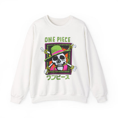 Straw Hat Pirates One Piece Sweatshirt – 100% Cotton Anime Crewneck for Fans