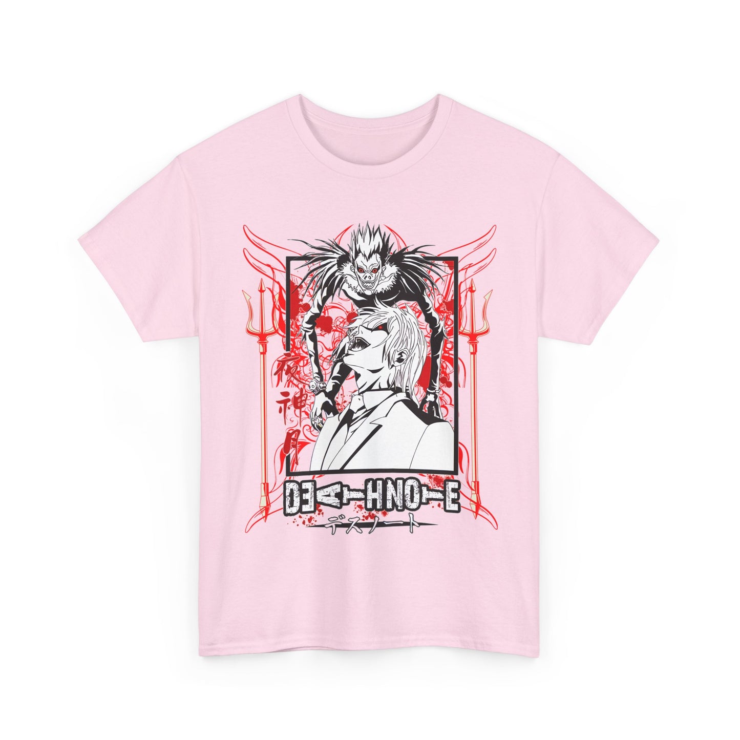 Death Note Anime T-Shirt – 100% Cotton Tee Featuring Light, L, and Ryuk