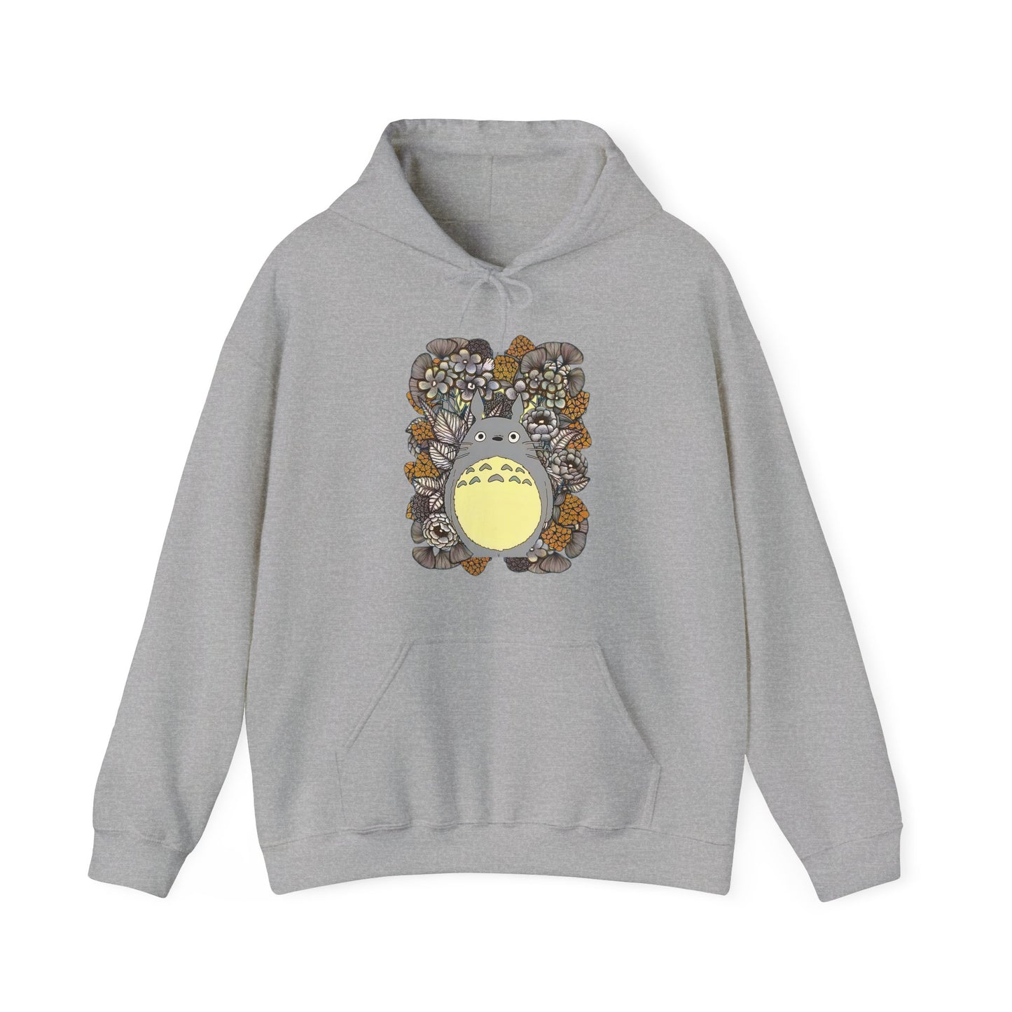 Totoro Plants Hoodie – 100% Cotton Studio Ghibli Hoodie with Totoro and Nature Design