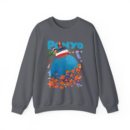 Ponyo and Sosuke Boat Adventure Sweatshirt – 100% Cotton Studio Ghibli Inspired Pullover