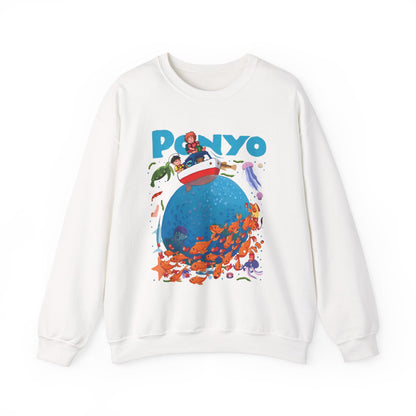 Ponyo and Sosuke Boat Adventure Sweatshirt – 100% Cotton Studio Ghibli Inspired Pullover