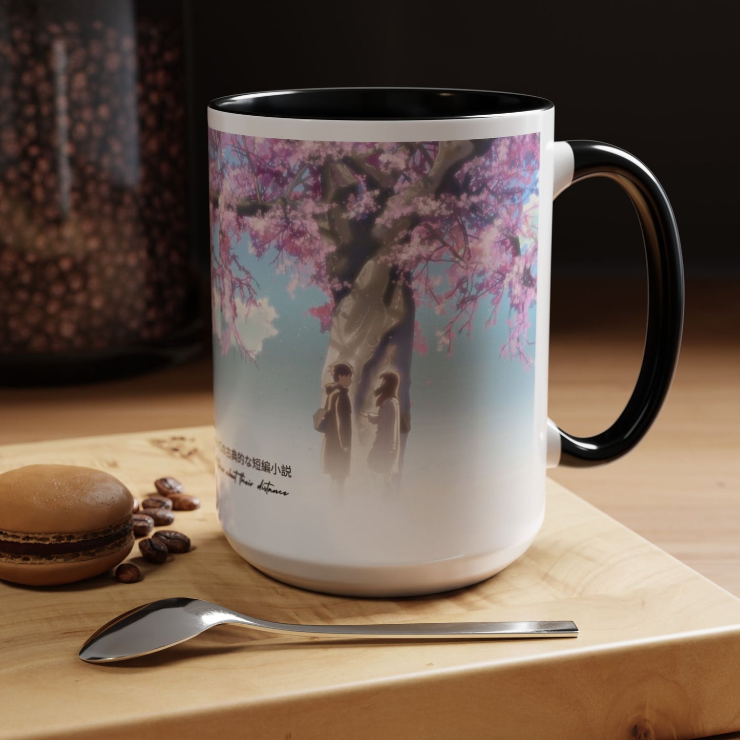 5 Centimeters Per Second Accent Mug – Makoto Shinkai Color Handle Cup 11oz & 15oz – Sakura Anime Love Gift