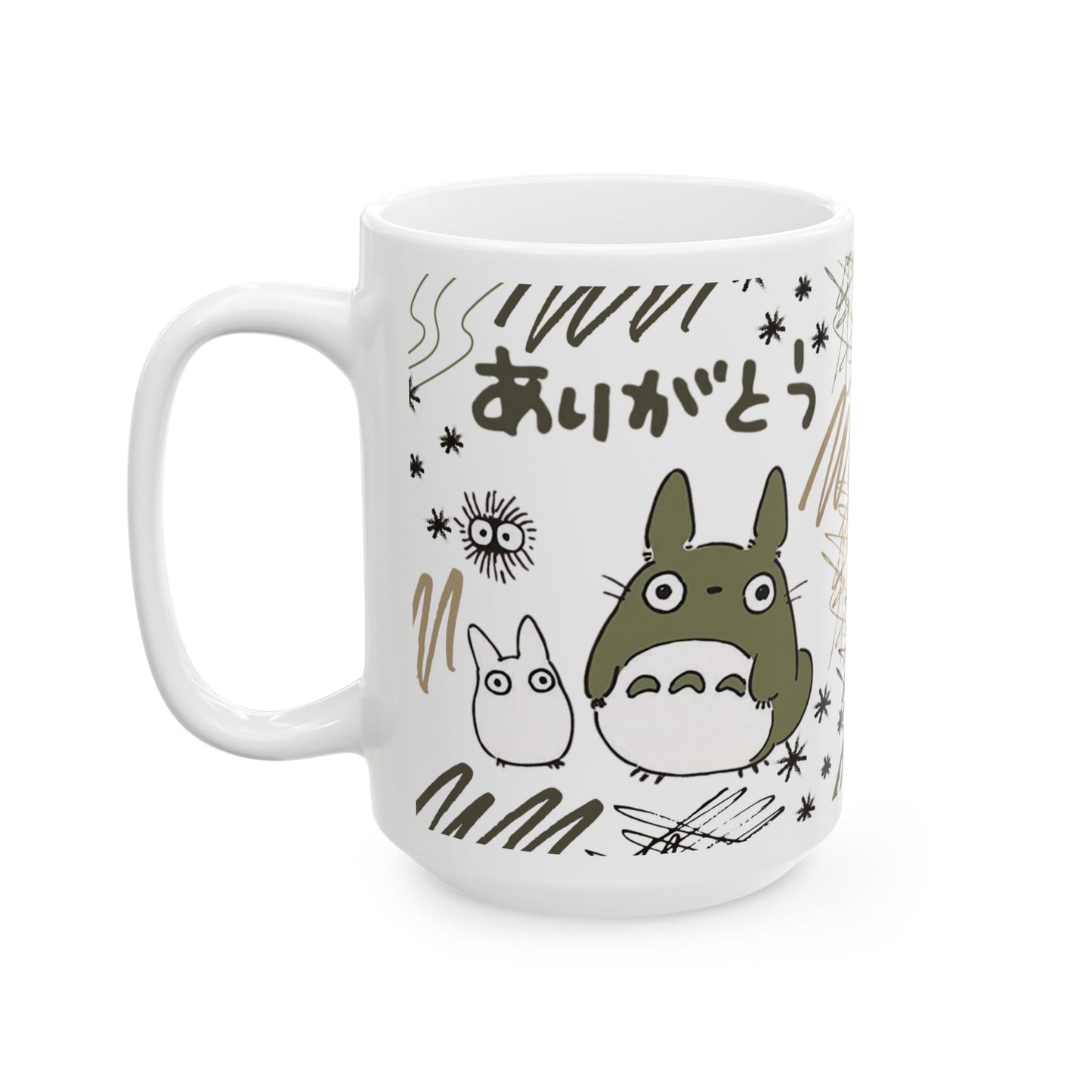 Totoro Sketch Mug – Studio Ghibli Inspired Coffee Cup – 11oz & 15oz Cute Anime Mug for Fans and Collectors