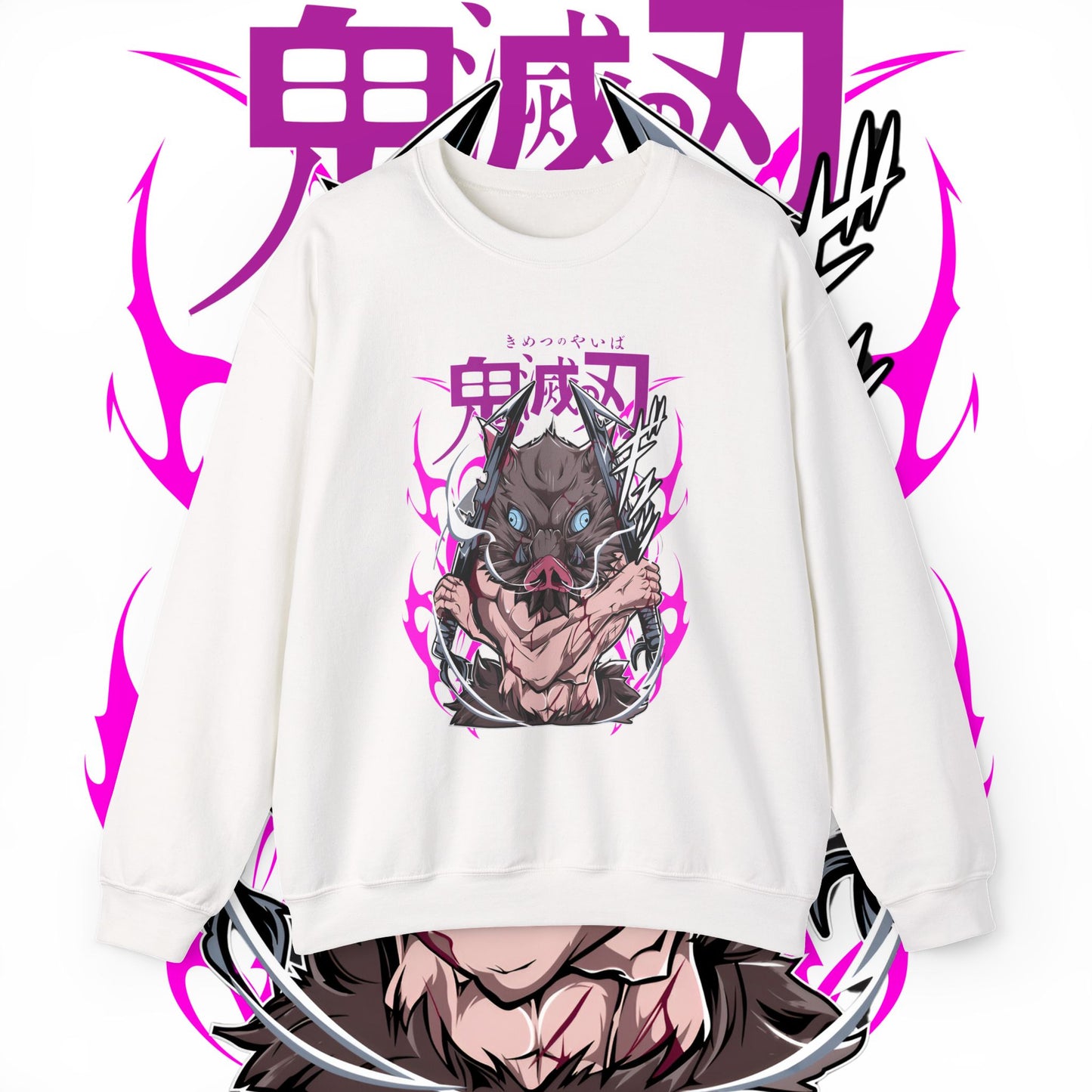 Inosuke Hashibira Demon Slayer Boar Sweatshirt | 100% Cotton Anime Pullover