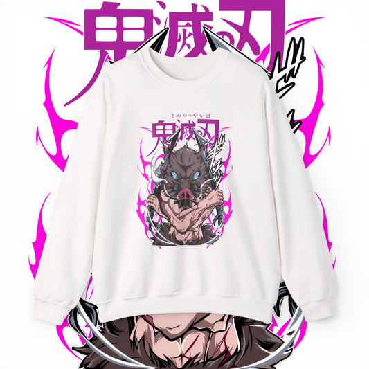 Inosuke Hashibira Demon Slayer Boar Sweatshirt | 100% Cotton Anime Pullover
