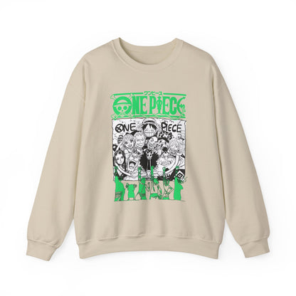 One Piece Characters Sweatshirt – 100% Cotton Anime Crew Pullover for True Fans