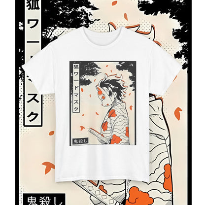 Tanjiro Kamado Mask Warrior T-Shirt | 100% Cotton Anime Tee | Demon Slayer Inspired