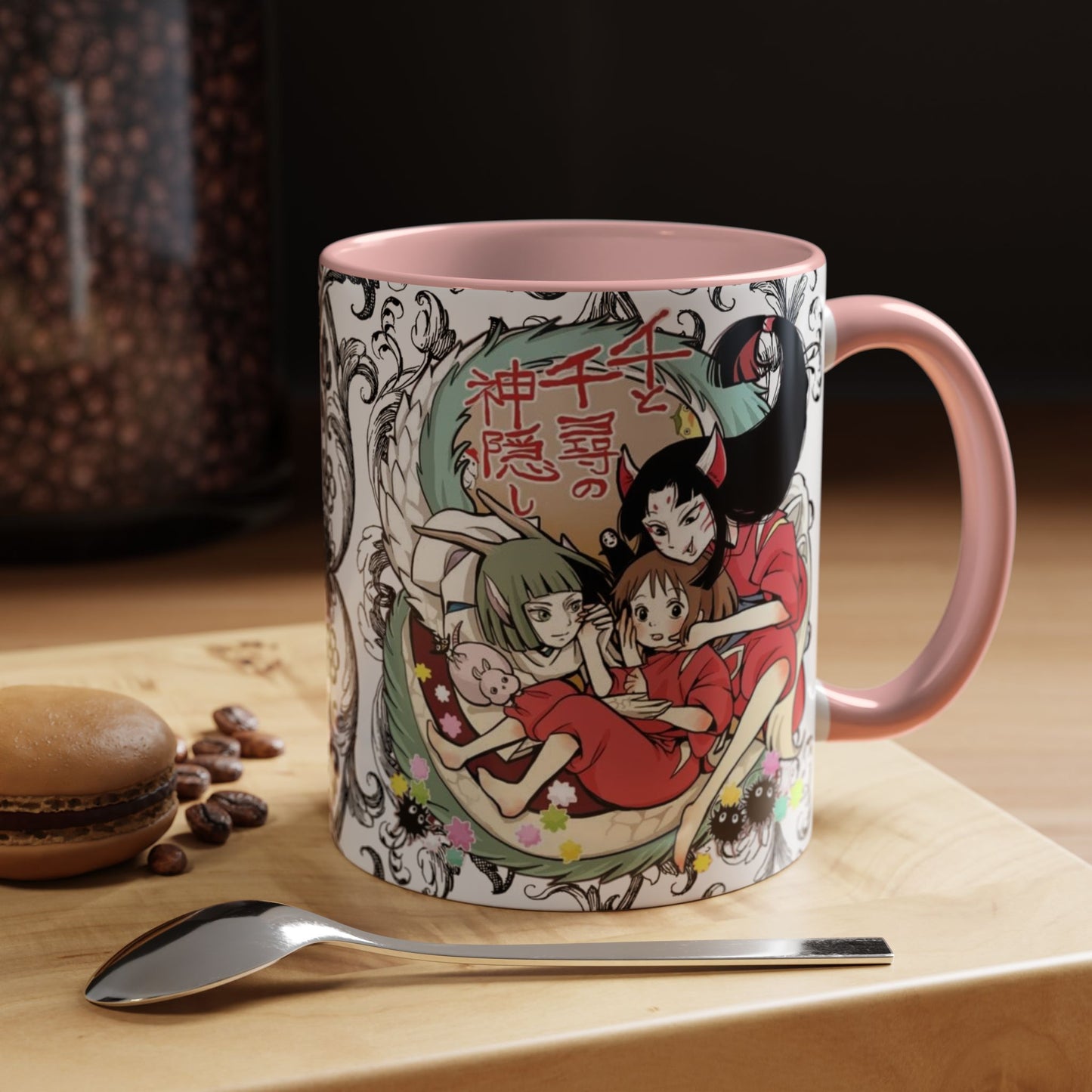 Spirited Away Cool Accent Mug – Studio Ghibli Color Handle Coffee Cup – 11oz & 15oz Ceramic Gift for Anime Fans