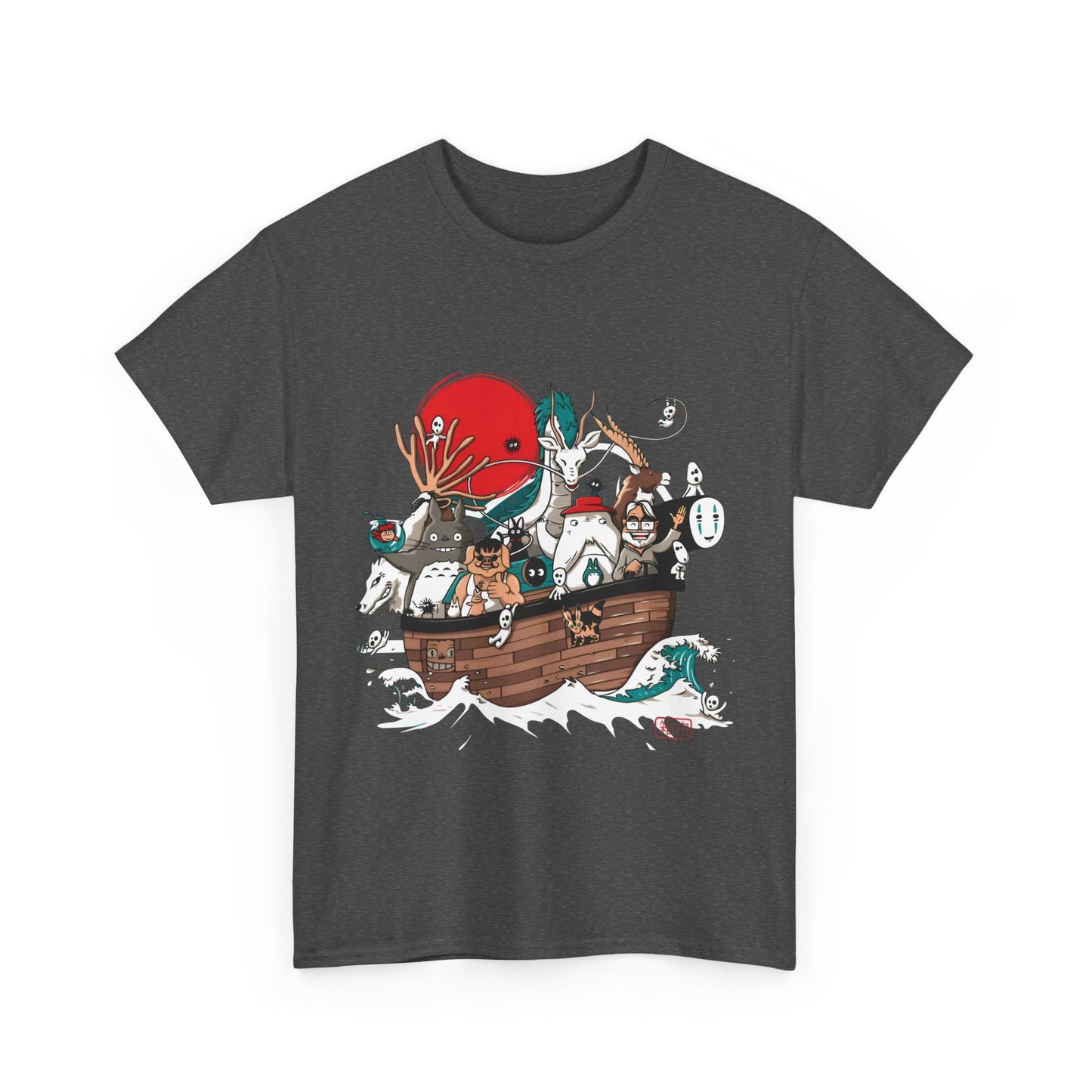 Ghibli Characters Boat T-Shirt | 100% Cotton Studio Ghibli Anime Tee