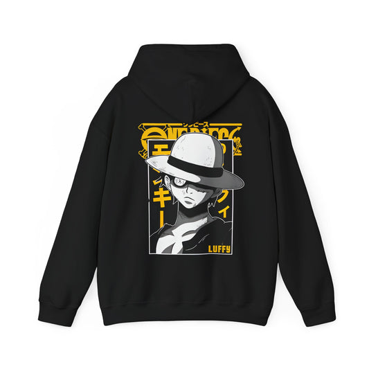 Luffy One Piece Back Print Hoodie – 100% Cotton Anime Sweatshirt for True Fans