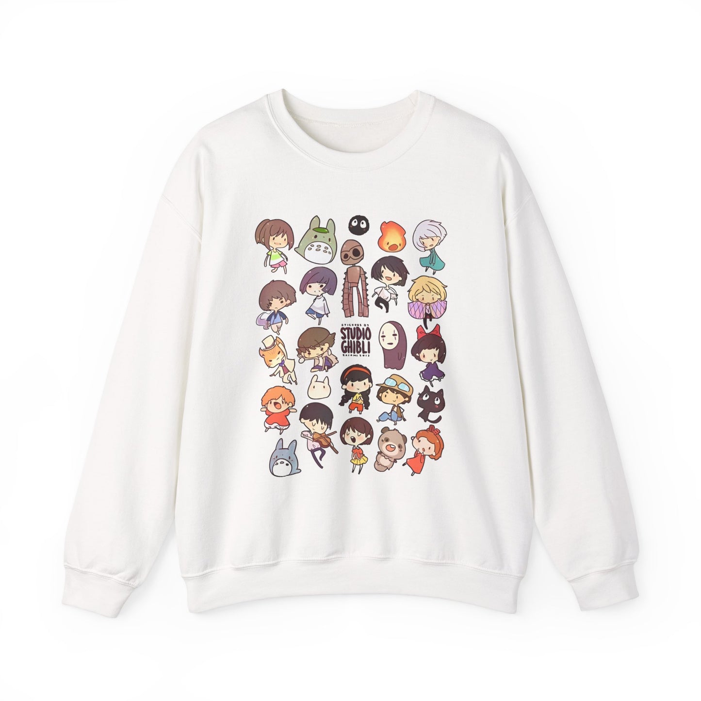 Chibi Studio Ghibli Characters Sweatshirt – 100% Cotton Cozy Anime Pullover for Ghibli Lovers