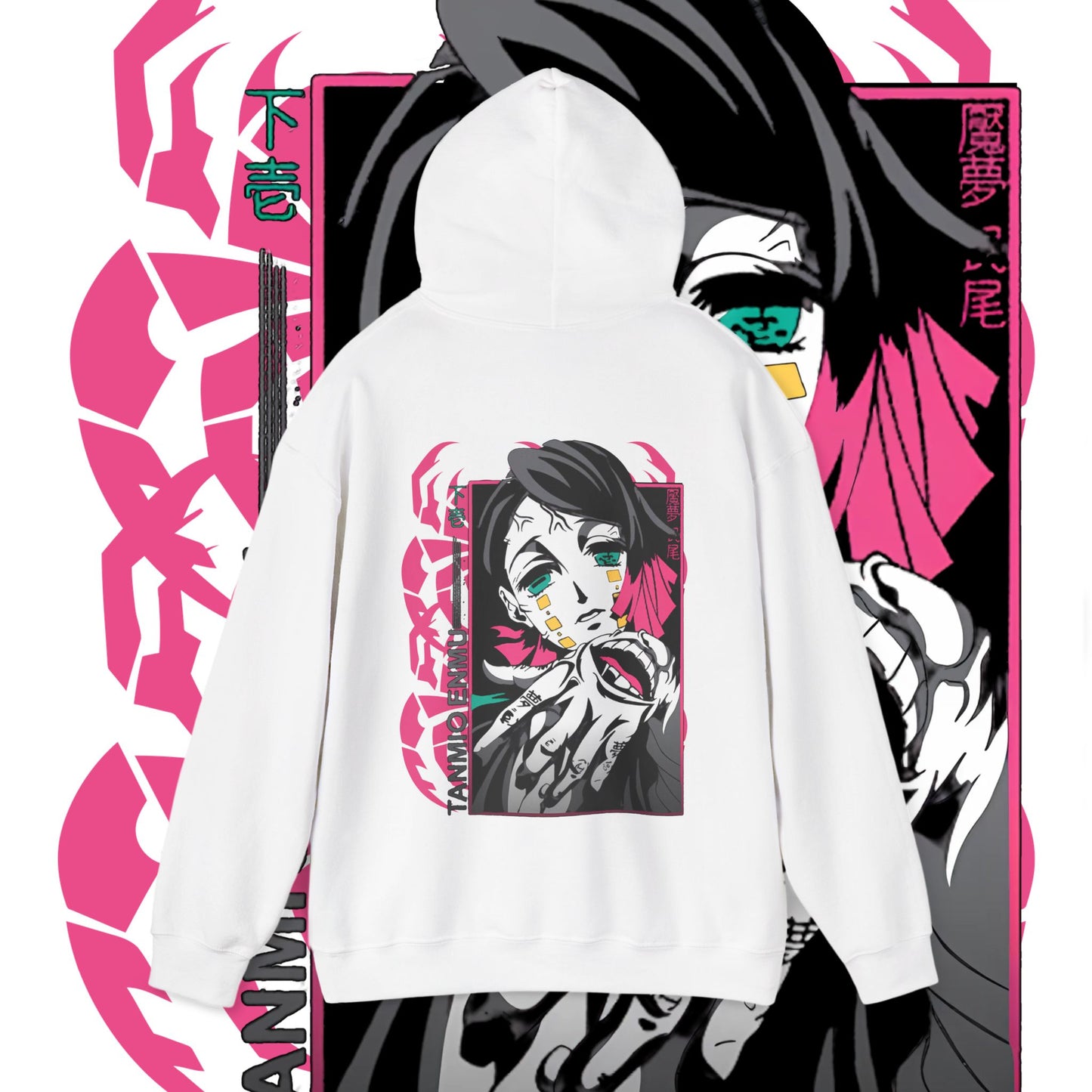Enmu Demon Slayer Back Print Hoodie – 100% Cotton Anime Streetwear