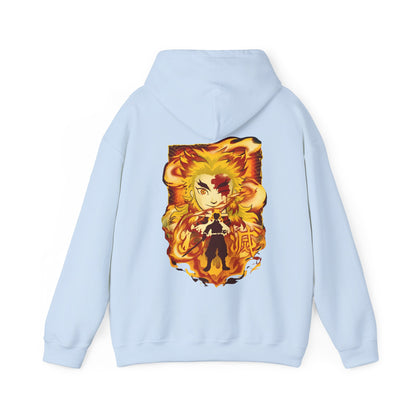 Kyojuro Rengoku Demon Slayer Back Print Hoodie – 100% Cotton Anime Hoodie for Flame Hashira Fans