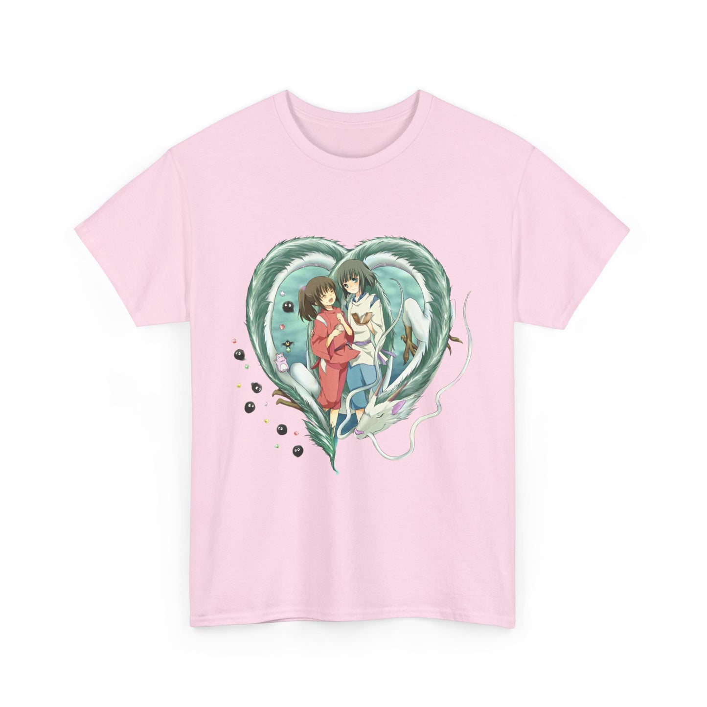 Chihiro and Haku Love T-Shirt – 100% Cotton Spirited Away Anime Shirt for Ghibli Fans