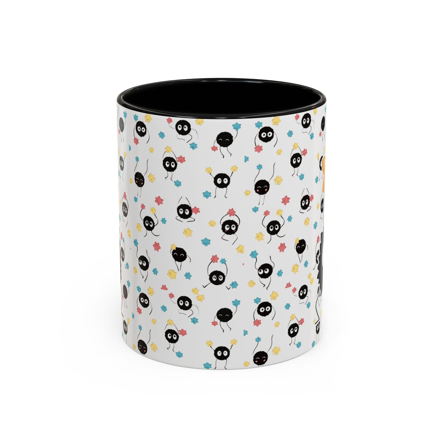 Soot Sprites Accent Mug – Studio Ghibli Color Handle Cup – 11oz & 15oz Ceramic Anime Gift