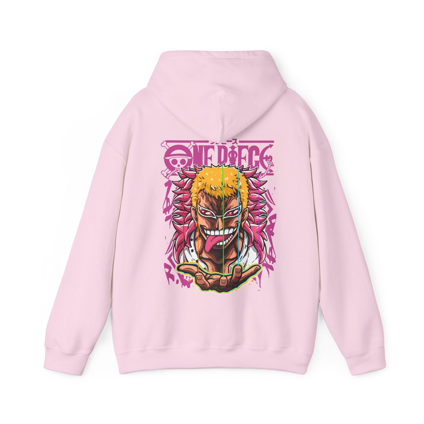 Donquixote Doflamingo Back Print Hoodie – One Piece Anime Sweatshirt – 100% Cotton