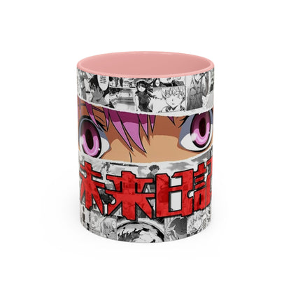 Yuno Gasai Accent Handle Mug – Future Diary Anime Cup – 11oz & 15oz Ceramic Gift for Yandere Fans