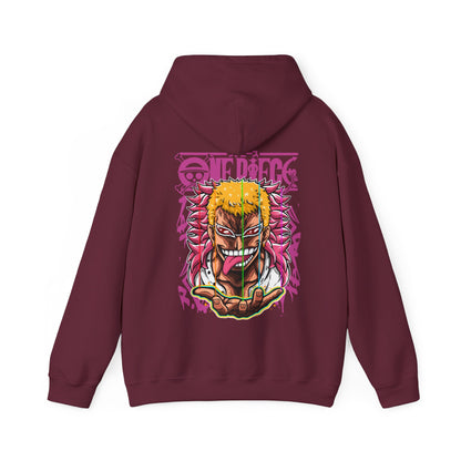 Donquixote Doflamingo Back Print Hoodie – One Piece Anime Sweatshirt – 100% Cotton