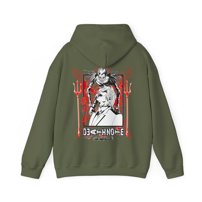 Death Note Back Print Hoodie – 100% Cotton Anime Pullover Featuring Ryuk, Light & L
