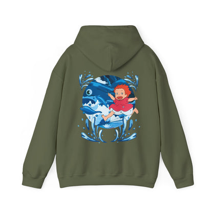Ponyo Studio Ghibli Hoodie with Back Print – 100% Cotton Anime Sweatshirt for Fans