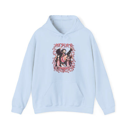Nezuko Kamado Pink Flowers Hoodie – 100% Cotton Demon Slayer Anime Hoodie for Fans