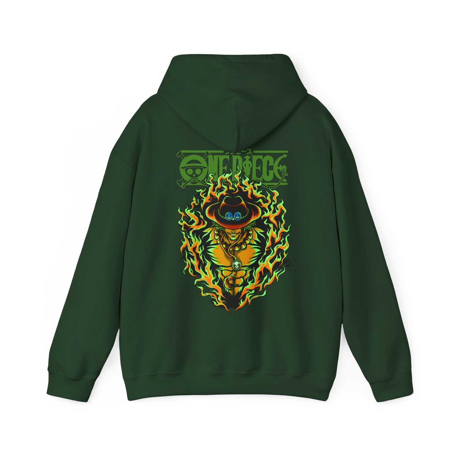 Portgas D. Ace One Piece Back Print Hoodie – 100% Cotton Anime Hoodie for Fire Fist Fans
