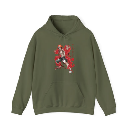 Portgas D. Ace Hoodie – 100% Cotton One Piece Anime Pullover for Fire Fist Fans