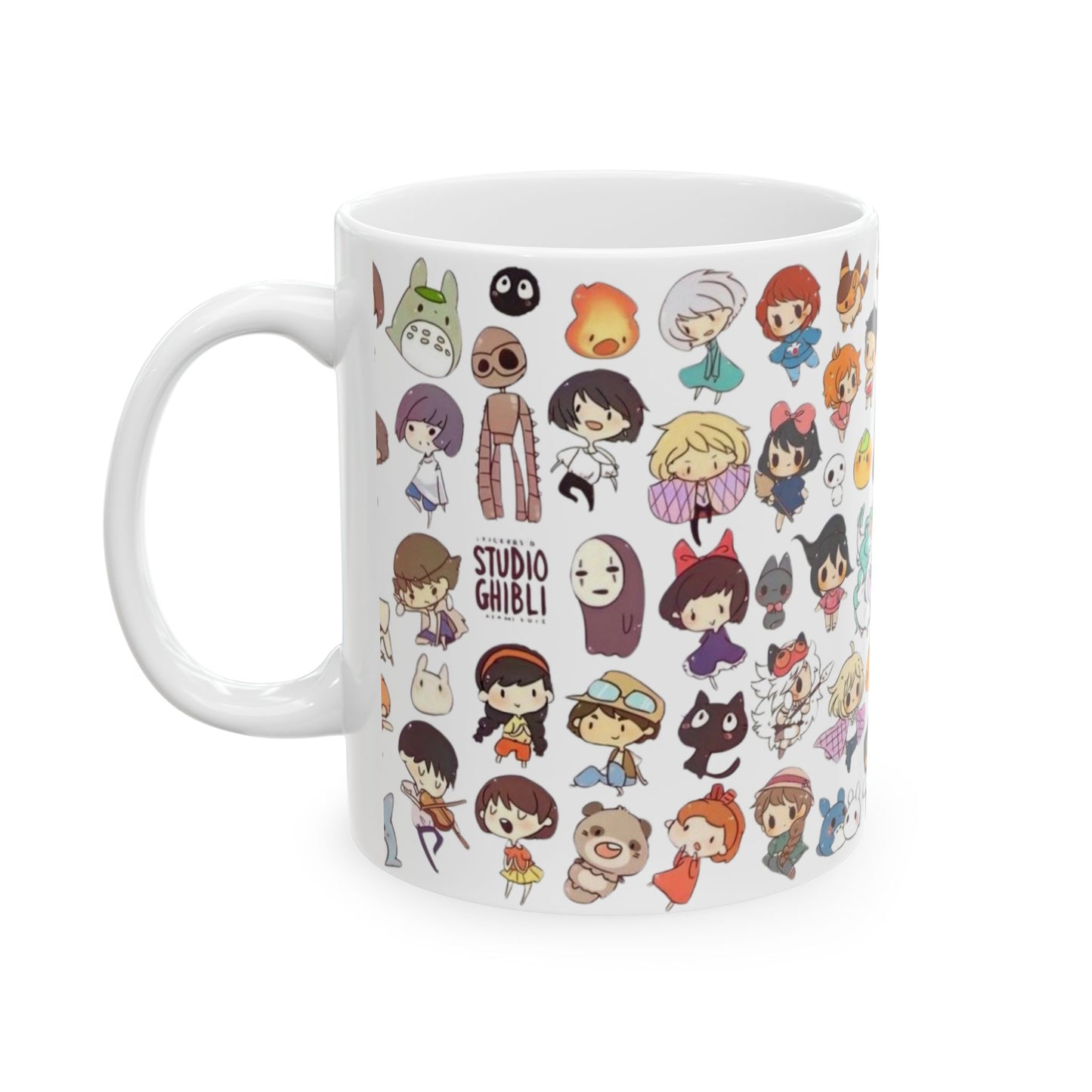Studio Ghibli Chibi Characters Mug – Cute Anime Coffee Cup – 11oz & 15oz Ceramic Gift for Ghibli Fans