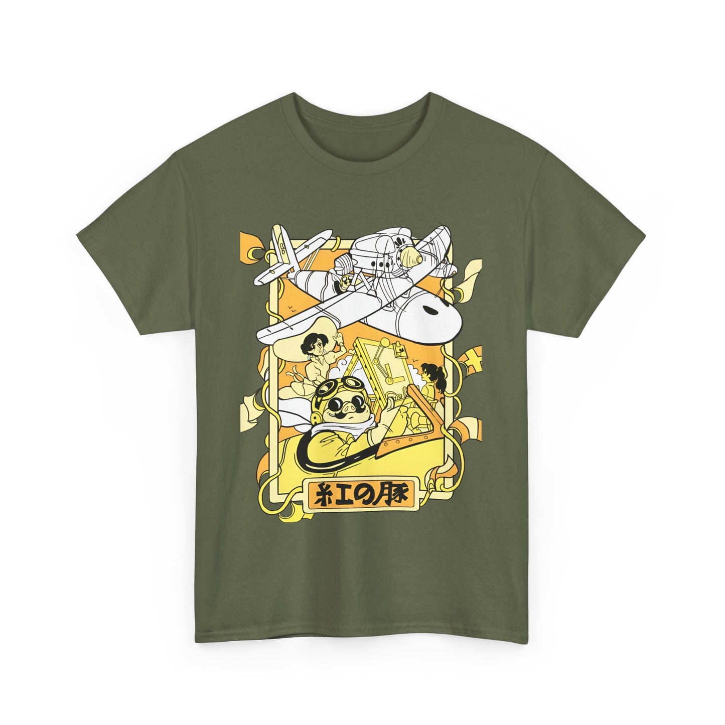 Porco Rosso T-Shirt – 100% Cotton Studio Ghibli Pilot Anime Tee