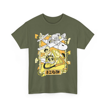 Porco Rosso T-Shirt – 100% Cotton Studio Ghibli Pilot Anime Tee