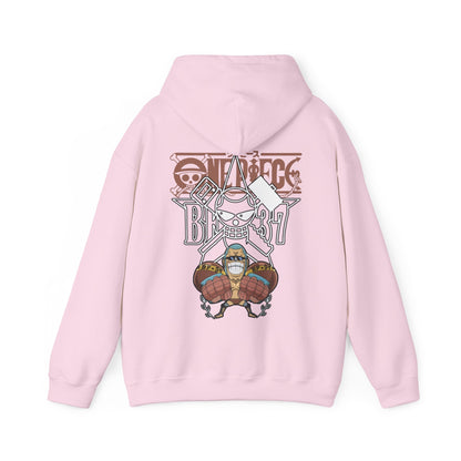 Franky One Piece Back Print Hoodie – 100% Cotton Anime Pullover for Super Fans