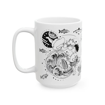 Ponyo World Sea Mug – Studio Ghibli Ocean Fantasy Cup 11oz & 15oz – Cute Anime Coffee Gift for Fans