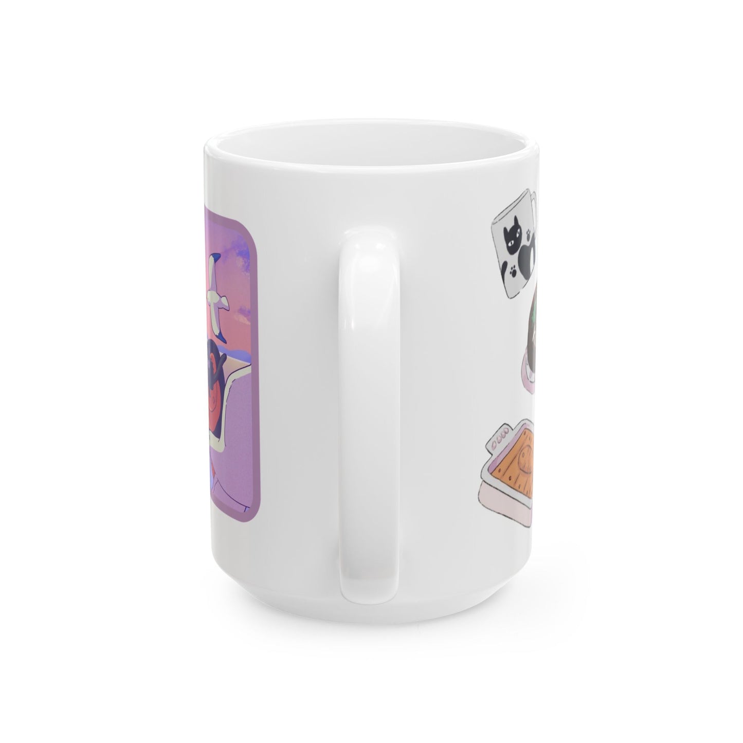 Jiji Funny Mug – Kiki’s Delivery Service Coffee Cup 11oz & 15oz – Cute & Humorous Ghibli Cat Anime Gift