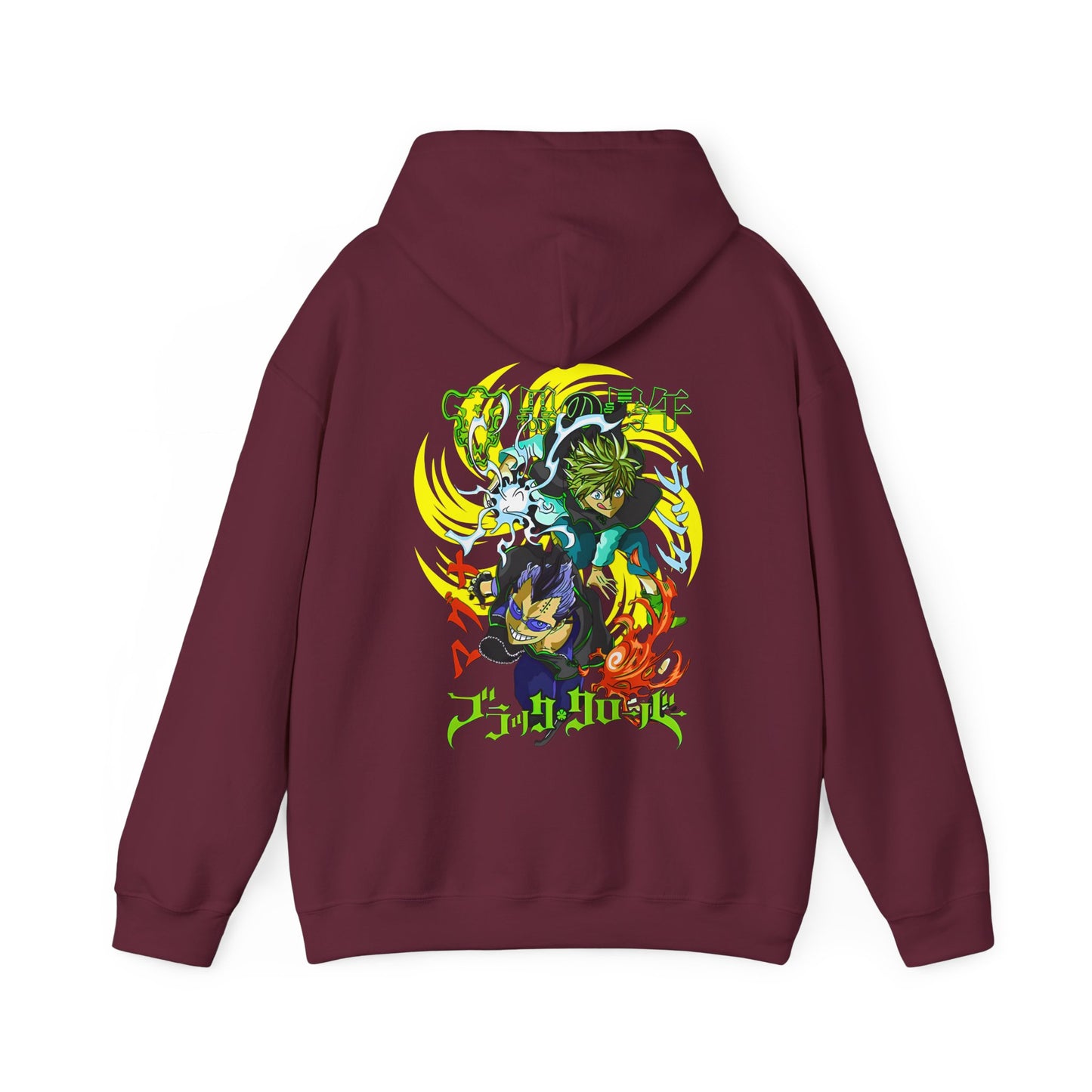 Magna and Luck Black Clover Back Print Hoodie – 100% Cotton Anime Sweatshirt for True Fans