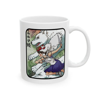 Princess Mononoke Collage Mug – Studio Ghibli Coffee Cup 11oz & 15oz – Epic Anime Gift Featuring San, Ashitaka & Forest Spirits